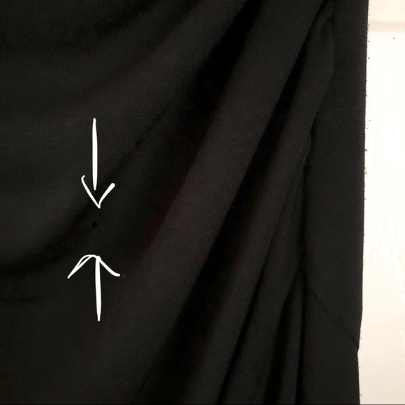 Strapless black midi dress sexy asymmetrical gown - Picture 5 of 5